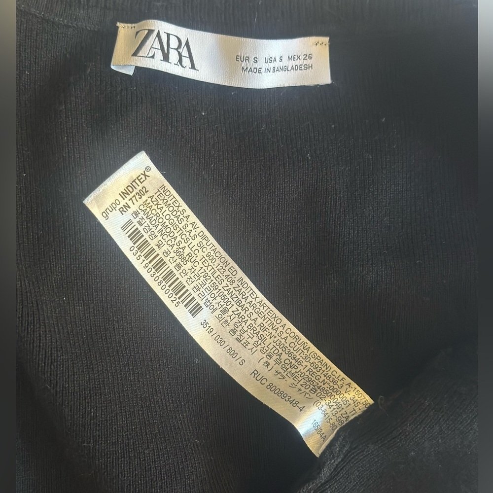 Zara Black Fitted Sleeveless Crop Tank Top - Picture 7 of 12